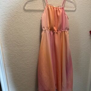H&M Girls Peach and Coral Dress girls size 10